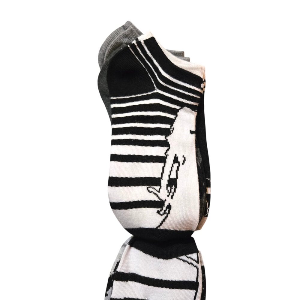 Legend of Zelda No Show Socks Black White Gray Nintendo Gamer Style Size 4‑10 - Picture 7 of 10